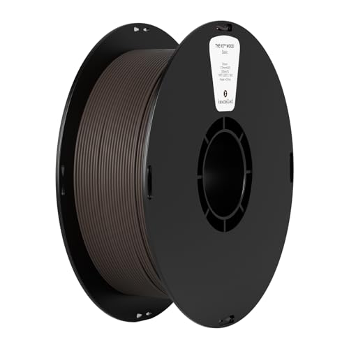 kexcelled PLA Holz Filament 1,75 mm, Wood PLA Echtholz, 3D Drucker Filament, Spezielles PLA Holzoptik, Echte Natürliche Holzfaser, Maßgenauigkeit +/- 0,03 mm, 1 kg Spule (2,2 lbs), Braun