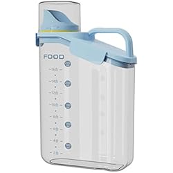 Dispensador De Comida Para Perros A Granel LVYXON dispensador, contenedor de comida para perros a granel sello de silicona impermeable a prueba de humedad a prueba de polvo cómodo agarre caja transparente (azul)