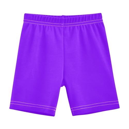 Girl's Bike Shorts Cartwheel Shorts Kids Breathable Dance Short for Under Dress Purple Size 10