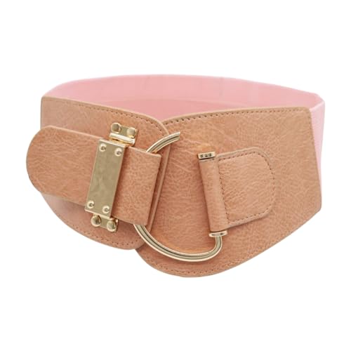 Women Street Wear Fashion Belt Gold Metal Hook Buckle Plus Size L XL Blush Light Pink2