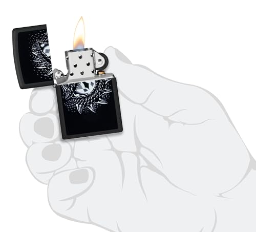 Encendedor Zippo Blacklight Dragon Eye Negro Mate miniatura 5