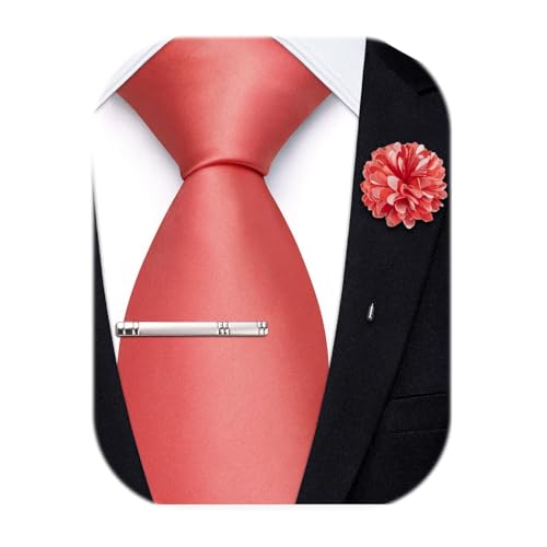 Image of Hi-Tie Men's Extra Long Solid Satin Tie Set 63 Inch /70 Inch Formal Necktie