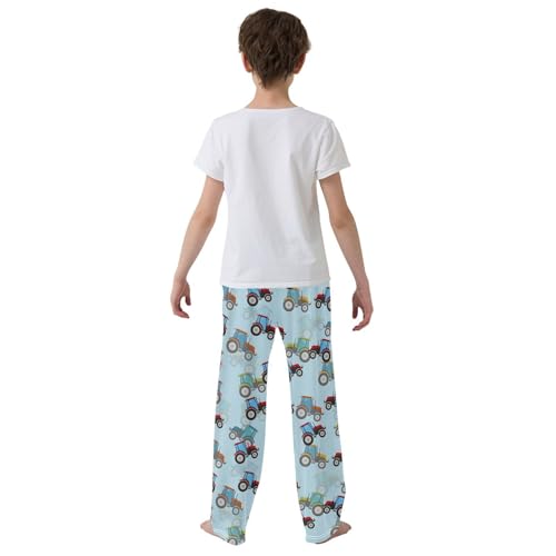 ZZXXB Retro Tractor Boys Long Pants Soft Trousers Elastic Waist Kids Lounge Bottoms with Pockets S-XL3