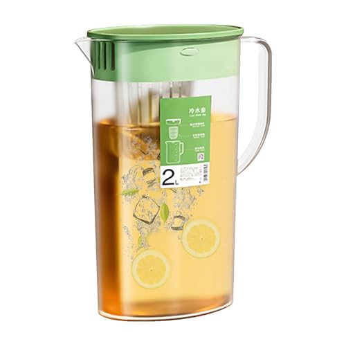 Wasserkaraffe, Transparenter PP Saftkrug mit Deckel und Griff, Auslaufsichere Wasserkrüge Saftkanne Kaltwasserkrug Eisteekessel mit Infuser für heißes/kaltes Wasser, Eistee, Kaffee, Milch Wasserkaraffe, Transparenter PP Saftkrug mit Deckel und Griff, Auslaufsichere Wasserkrüge Saftkanne Kaltwasserkrug Eisteekessel mit Infuser für heißes/kaltes Wasser, Eistee, Kaffee, Milch