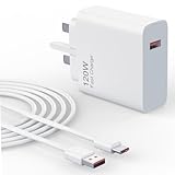 120W Fast Charger Compatible with Xiaomi 14 13 12 13T 12T 12s Pro Lite, Turbo Charging for Redmi Note K70 K60 K50 12 11 Pro Plus Black Shark 4 5 Poco X5 F4 X With 3.3ft 6A Type C Cable