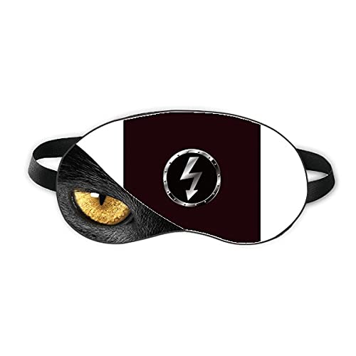 ロゴ黒い背景電気危険 休み目の遮光美容眼帯