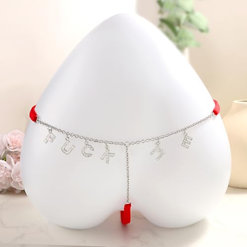 Image of Sexy Underwear for Women, Lace Thongs with Sparkling Letter Charms, Fun and Flirty Panties for Women Sexy