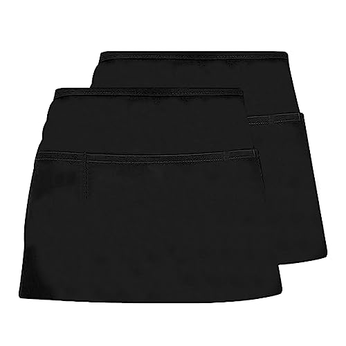 2 Mezzo Grembiule Con Tasche, Corto, Resistente Alle Macchie, Impermeabile Per Cucina, Giardinaggio, Ristorante, Caffetteria (Nero)