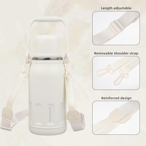 Image of BJPKPK Stainless Steel Insulated Bottle with Handle & Strap, 27oz