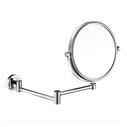 Mr.T Espejo de Maquillaje Montado en la Pared Espejo de baño, Moderna Minimalista de Doble Cara-Circular giratoria Plegable Ajustable Espejo de baño montado en la Pared Espejo de Escritorio