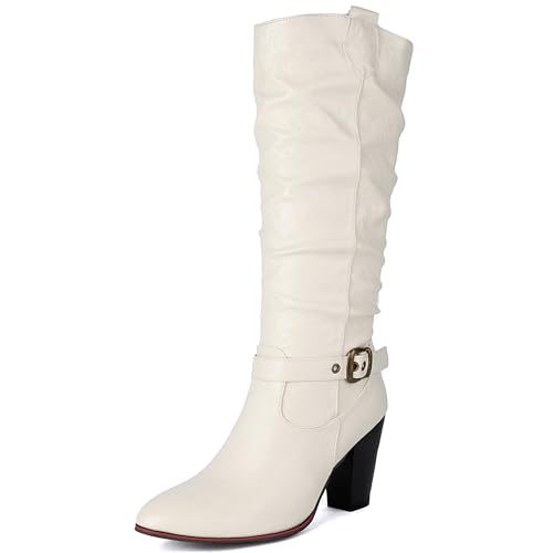 Bottes d'équitation genou pointu femme aux finitions soignées et à la coupe ajustée premium