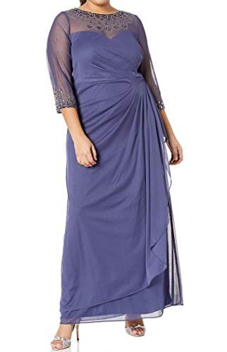Image of Alex Evenings Womens Plus Size Long Sleeve Sweetheart Neckline Dress