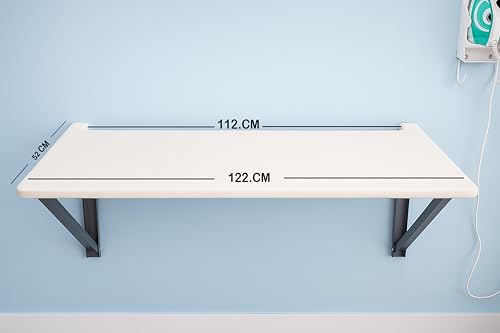 Neo Wall Mounted Foldable Ironing Table/Board | Incredible Space Saver, Durable & Washable Cover- 122cm L x 52cm W (Off White- Large)