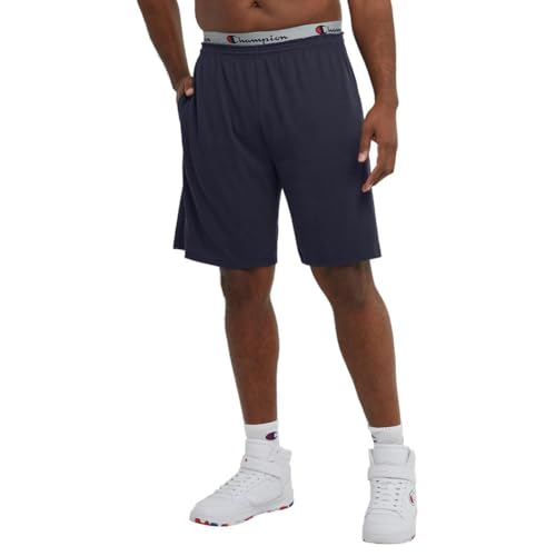 Image of Champion Men's Lounge Shorts, Standard Fit, 9 Inch Inseam, Lightweight 100% Cotton, Available in Regular and Big & Tall