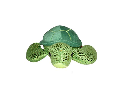 Wild Republic 16262 Hug'ems Plüschtier, Kuscheltier, Schildkröte 18cm, Grüne Meeresschildkröte