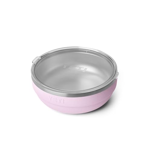 Image of YETI Rambler Low Bowls, Vacuum Insulated, Stackable and Nestable Stainless Steel Bowl with Lid, 3.6 Quart, Cherry Blossom