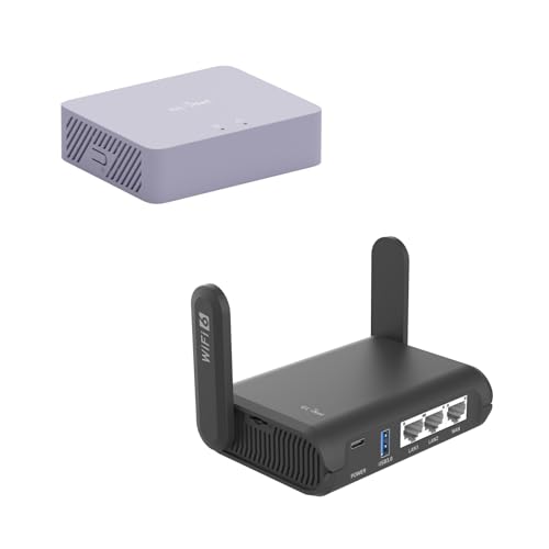 GL.iNet MT5000 (Brume 3) High Speed Wired VPN Security&GL.iNet AXT1800 (Slate AX) Router WiFi 6