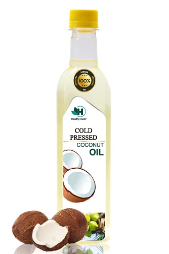 Image of Healthy Roots 500 ml Cold Pressed Coconut Oil (Virgin, Chekku /Ghani) - 500 ml Wood Pressed Coconut Oil for cooking