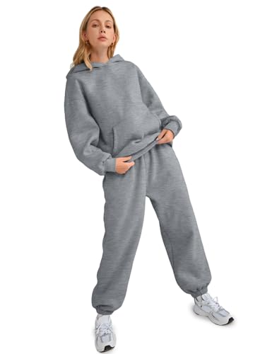 Image of AUTOMET Womens 2 Piece Lounge Sweatsuit Fall Fashion Matching Sweat Sets | Oversized Fall Hoodies & Baggy Jogger Sweatpants Fashion 2026 Outfits