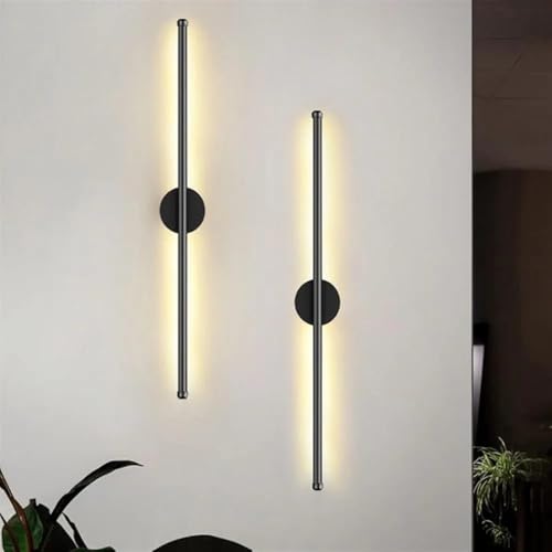 Image of Glowave Modern 600mm LED Long Tube Center Base Wall Light - Tricolour | White, Warm White, Natural White | (Black)