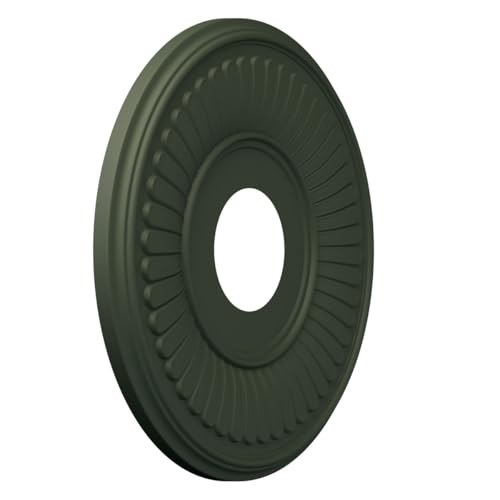 Image of Ekena Millwork 13 inchOD x 3 1 /2 inchID x 3 /4 inchP Berkshire Thermoformed PVC Ceiling Medallion (Fits Canopies up to 5 3 /4 inch), UltraCover Satin Hunt Club Green