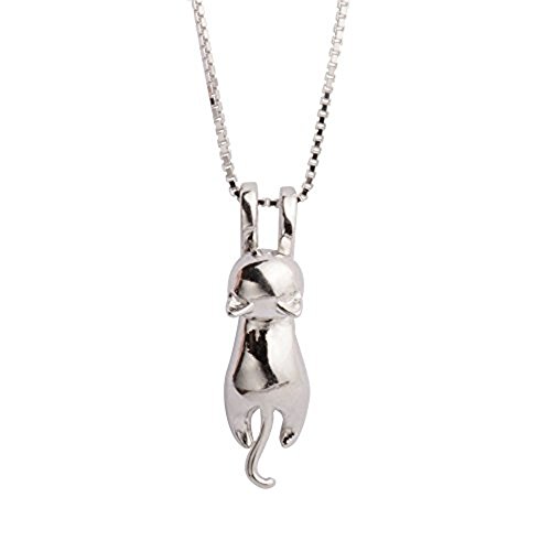 TMCO 925 Sterling Silver Moon Cat Necklace Cat Pendant Necklace (cat pendant necklace)