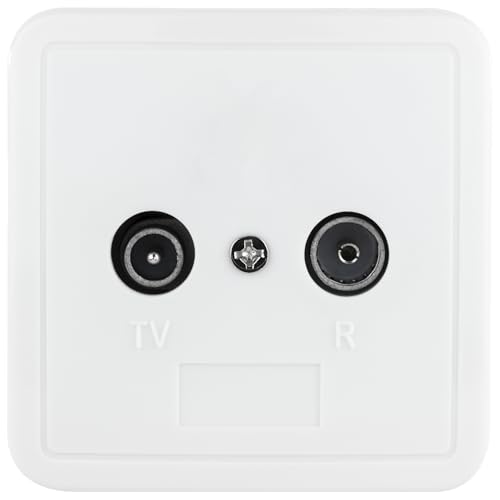 REV Standard, Antennendose Aufputz/Unterputz (TV/RF) mit Abdeckung, Weiss