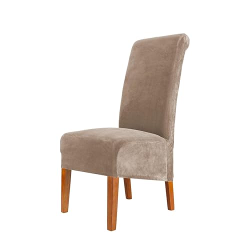 Housses De Chaise De Salle À Manger en Velours Pelucheux 1/2/4/6 Housses De Chaise De Cuisine Super Douces pour La Maison Protecteurs De Chaise Rembourrés...