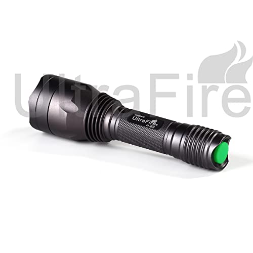 ULTRAFIRE Blue Light LED Torch 470nm Blue Hunting Light, 283 Lumens 256 Yard Fishing Light, Single Mode Blue LED Torch for Night Vision, Fishing, H-B3