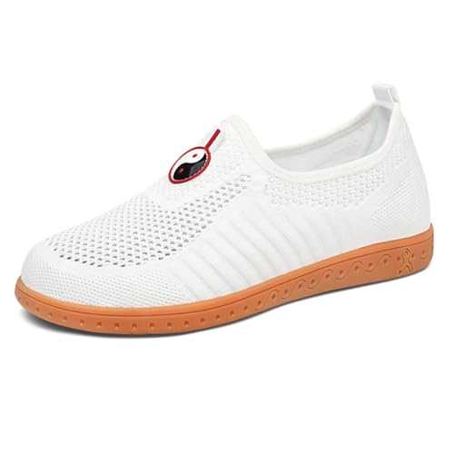 XUHCLY Zapatos de Kung Fu,Zapatos de Artes Marciales Tai Chi Entrenamiento de Boxeo y Taekwondo para Niños Hombres y Mujeres Zapatos de Kung Fu Antideslizantes de Cue(Size:38(24cm),Color:Blanco)
