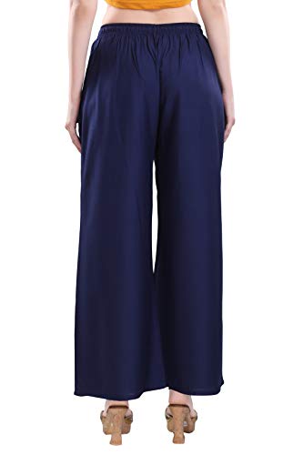 Image of TRASA Women's and Girls Cotton Reyon Regular Fit Palazzo Pants - Available Size - L, XL, 2XL, 3XL