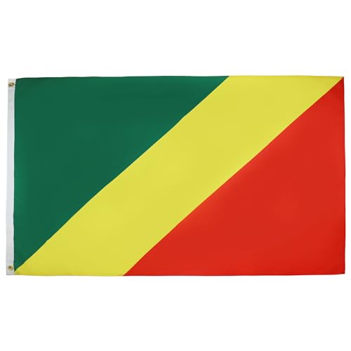 AZ FLAG - Drapeau République du Congo - 150x90 cm - Drapeau Congolais 100% Polyester Avec Oeillets Métalliques Intégrés - Pavillon 110 g