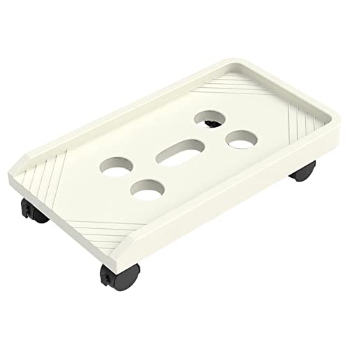 Soporte para CPU con ruedas giratorias de 360°, soporte móvil para torre de PC blanco