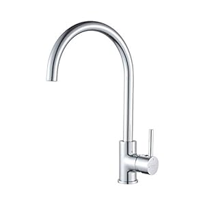 GRIFEMA GRIFERÍA DE COCINA-G4001 | Küchenarmatur – Wasserhahn Küche mit Hoher Auslauf(246mm), 360° Schwenkbar | Einhebel-Spültischarmatur, G3/8” Anschlüsse, Hochdruck, Messing, Chrom