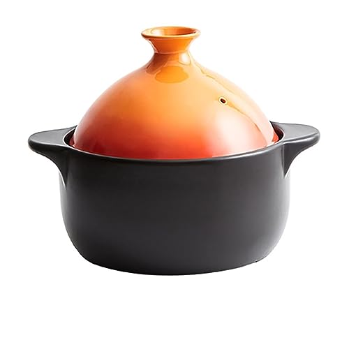 Marmite à tajine marocaine émaillée en céramique de 2,4 L orange