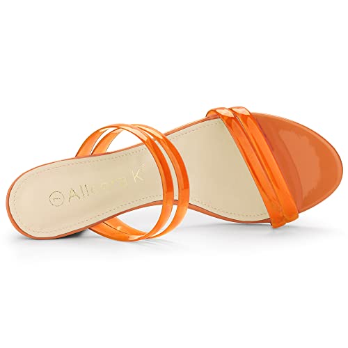 Allegra K Women's Clear Strappy Heel Slide Mule Block Heel Sandal4
