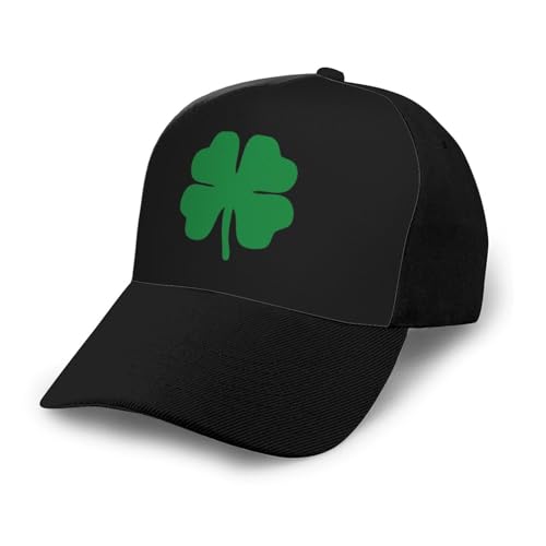 Green 4 Leaf Clover Unisex Classic Adjustable Curved Brim Baseball Cap, Trucker Hat