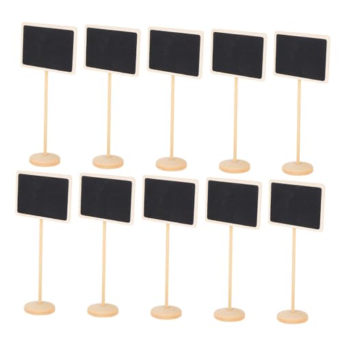 Housoutil 10pcs Mini Rectangle Chalkboard Signs Birch Message Board for Parties Weddings Craft Projects Versatile Tabletop Decor for Cafes Restaurants and Events