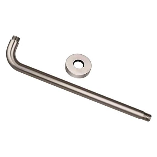 Awara Rain Shower Head Extension Arm, Stainless Steel Brushed Nickel 16 Inch Extender Rainfall Shower Arm with Flange, Universal Extra Long Wall-Mounted Rainfall Shower Arm