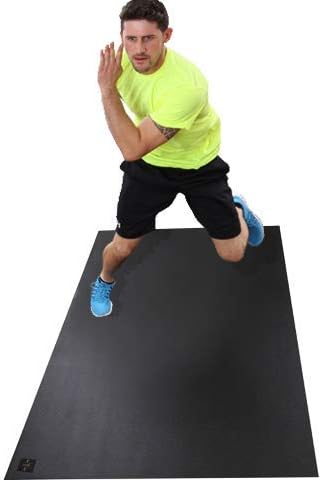 Square36 Gray Large Exercise Mat 72" Long x 36" Wide (6 Ft x 3 Ft x 7mm). For Use With or Without SHOES. Designed For Home-Based Exercise DVD Programs (Cardio, Aerobics, Plyometrics, MMA, Any INTENSE Workout Program). Comes with Storage Bag and Storage Straps. Ideal For Living Room Workouts And Condo's - Weighs 10 lbs. By Square36