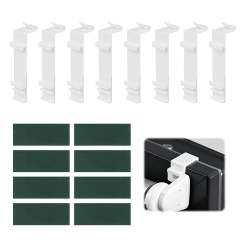 Supporti Di Fissaggio Per Tende a Rullo Doppie, Installazione Senza Fori, Regolabili Da 1,5 a 2 Cm, 8 Unità Incluse Con Patini Adesivi, Perfetti Per Finestre In Pvc e Legno, Rotelle Per Tende a Rullo