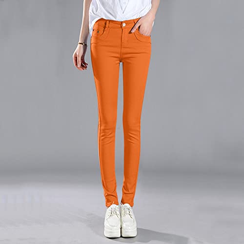 Skinny Colored Jeans for Women High Waist Soft Stretchy Work Pants Trendy Comfy Casual Tummy Control Pants 20243