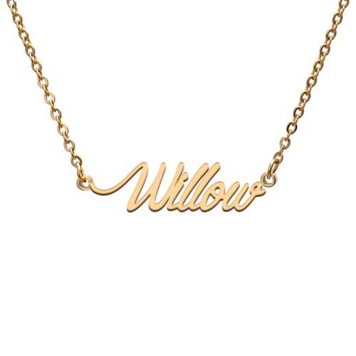 Willow Name Tag Necklaces for Her His Friends Familys Relationship Memory Jewelry Gift