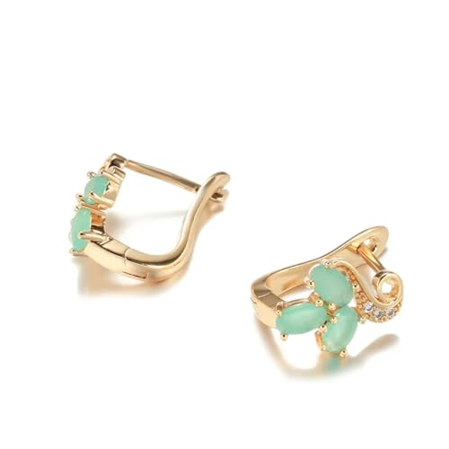 Boucles d'oreilles fleur cristal vert pour illuminer vos tenues de soirée