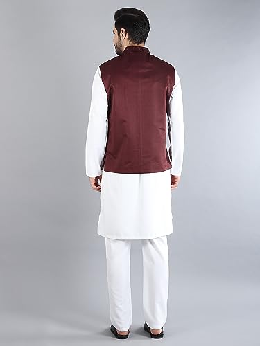 Image of Uri and MacKenzie Men's Silk Blend Kurta Pajama with Designer Ethnic Nehru Jacket /Modi Jacket