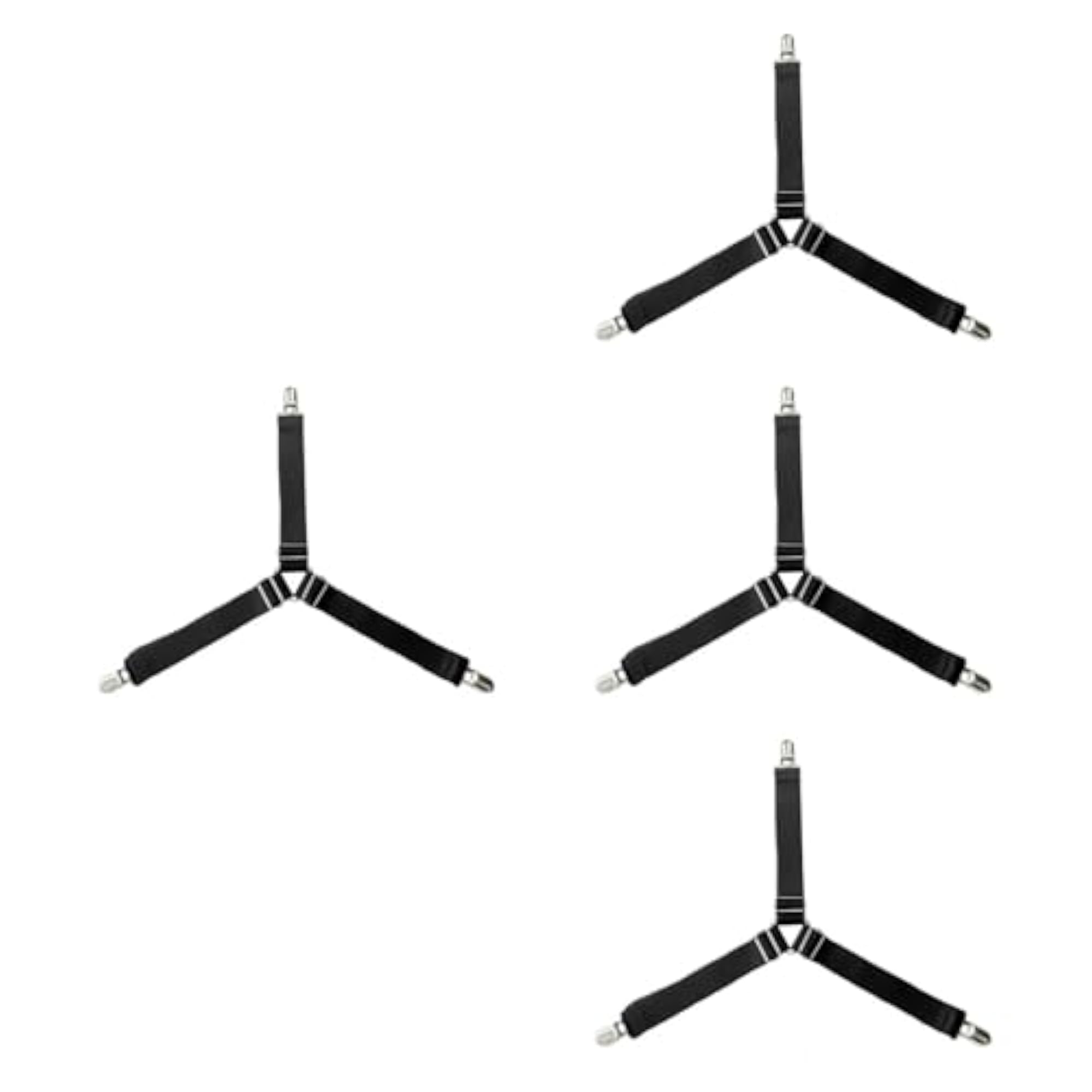 4Pcs Sheet Holder Straps Decor Fitted Sheet Clips, Black