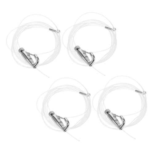 WOONEKY 4 ensembles Kit de Suspension pour Tableau Inoxydable Réglable Câble Nylon Renforcé pour Accroche Miroirs et Cadres Installation Facile pour Galerie Murale et Décoration