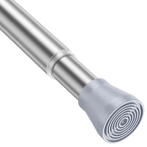Image of MEXAU 1Pack Spring Tension Curtain Rod 27-50 inch Silver Small Tension Rod
