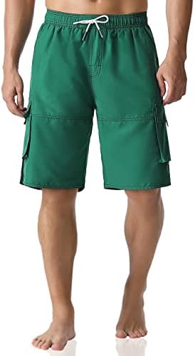 Nonwe Men's Boardshorts Quick Dry with Pockets Lightweight Beach Shorts Elastic Waist Green 42