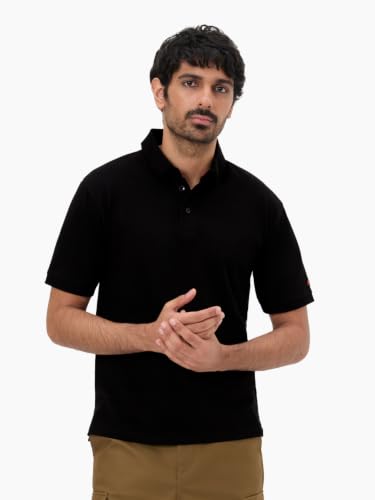 Image of LUDIC Core Polo T-Shirt, Dailymove Collection | Regular Fit | Stand-up Collars | 100% Organic Cotton, 240 GSM | Lightweight & Comfortable |Everyday Essential | Polo T-Shirt for Men